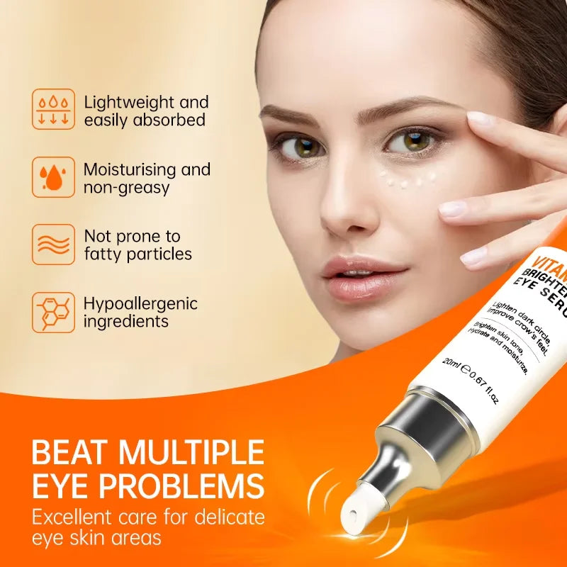 JoyPretty Anti Dark Circle Eye Cream Eye Bags Removal Vitamin C Whitening Cream Wrinkle Removal Serum Eyes Firming Skin Care