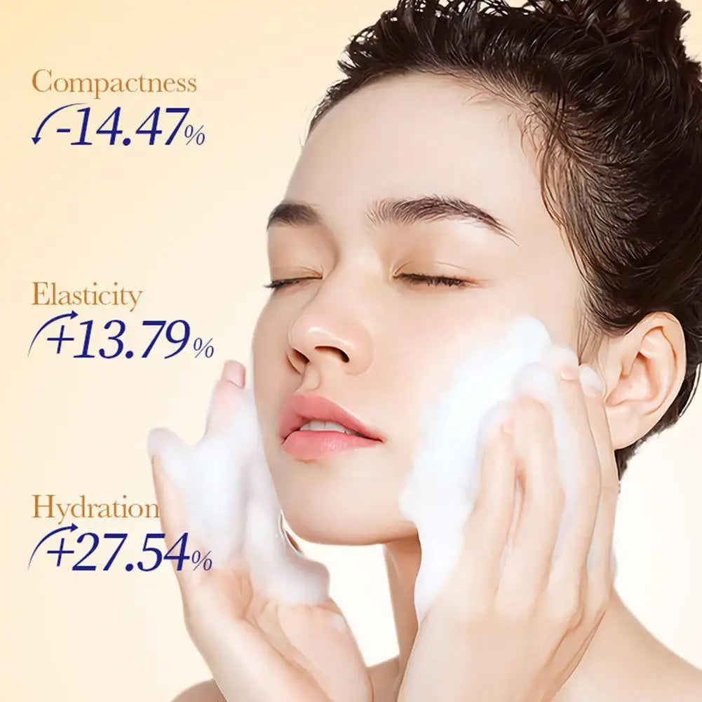 Collagen Cleansing Foam, Gentle Foaming Facial Cleanser With Collagen Face Wash For Deep Cleansing & Hydration Skincare 100g