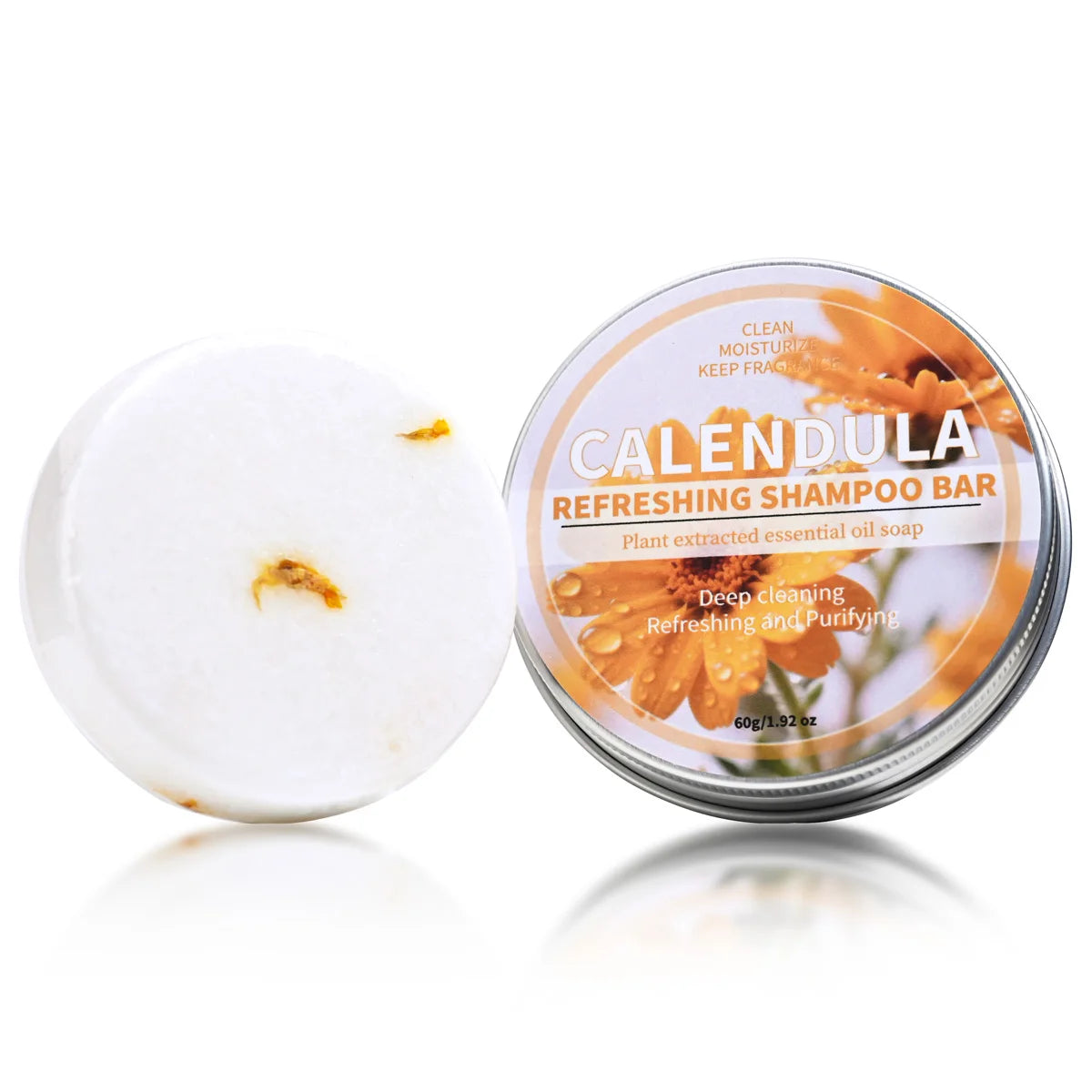Calendula Shampoo Bar, Herbal Essential Oil Hair Care Soap, Deep Cleansing Natural Oil Soap