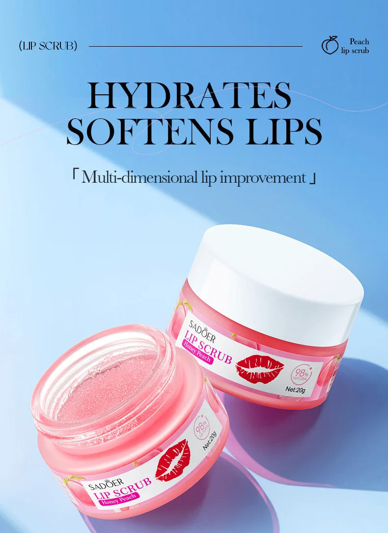 SADOER Fruit Lip Scrub Cream Moisturizing Lips Plumper Hydrating Nourishing Avocado Orange Strawberry Lip Mask Lipstick Care