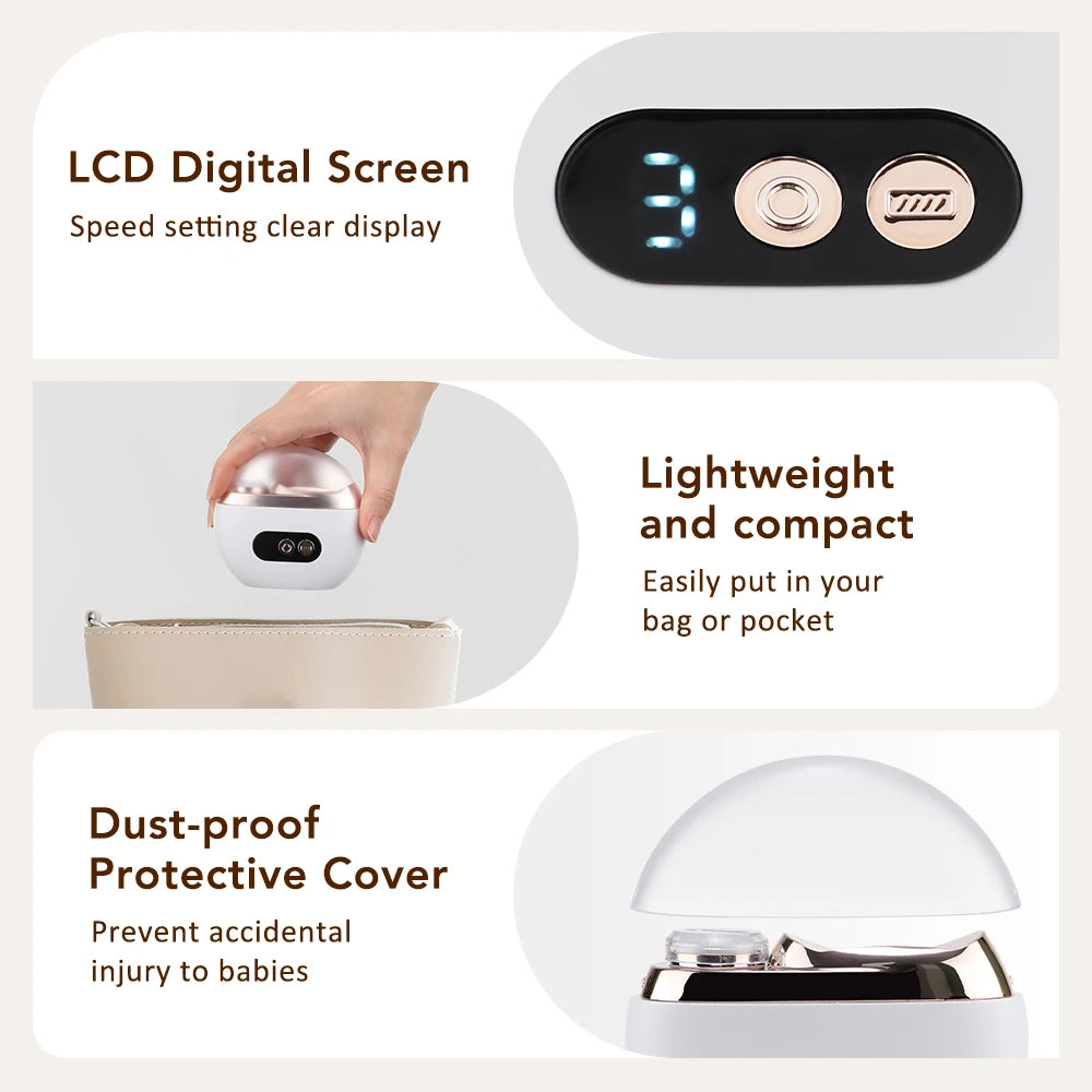 Electric Nail Clipper Cutter With LED Light 2in 1 Automatic Nail Grinder Trimmer For Baby Adult Mini Manicure Tools Nail Care