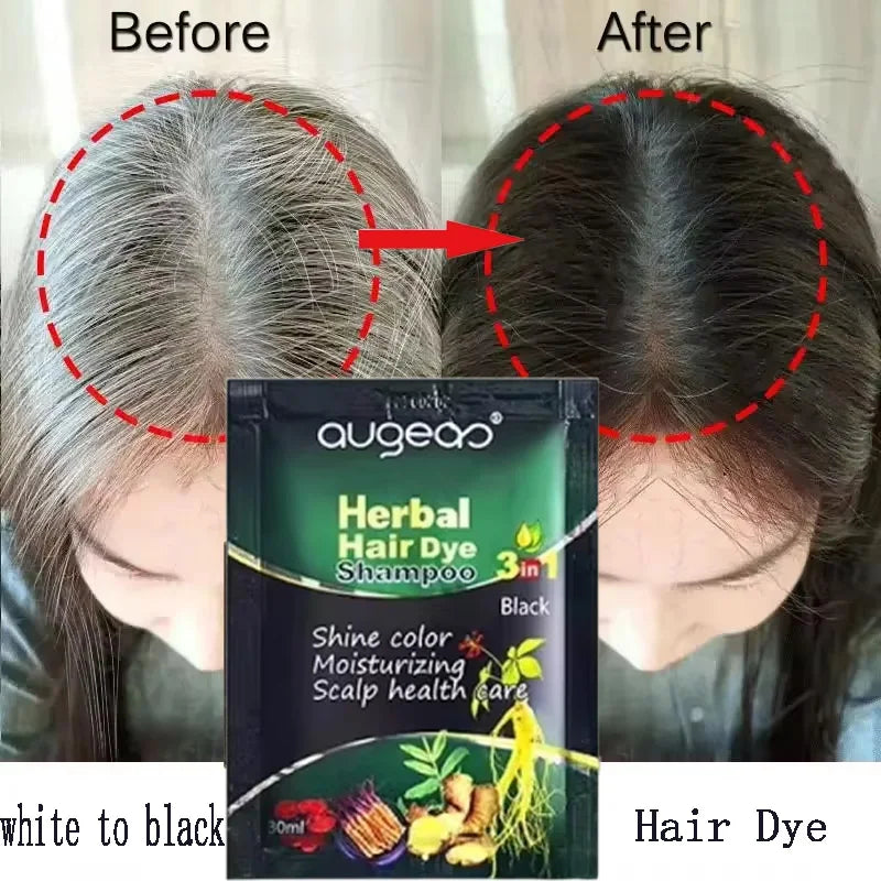 Pure Natural Herbal Hair Dye Shampoo 5 Minutes Change Hairs Color Non-irritating Repair Gray White Fashion Hair Care Women Men