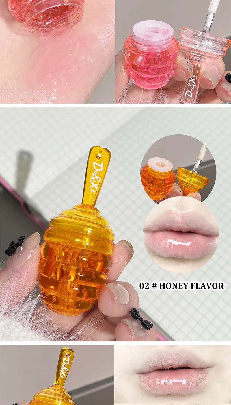 Kleines Honeypot Lippenöl, feuchtigkeitsspendendes und verblassendes Lippenmuster, Wasser-Lippenbalsam Dudu Lips