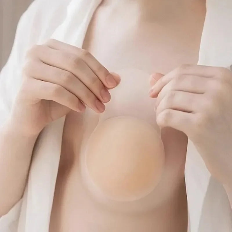 1Pairs Silicone Nipple Cover Lift Up Bra Sticker Adhesive Invisible Bras Chest Patch for Women Reusable Chest Breast Petals Pads