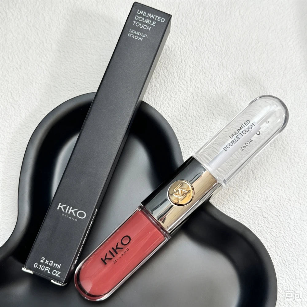 Luxury KIKO Milano Unlimited Double Touch 103 Milk Tea Double Headed Lipstick Mirror Non-Stick Long-Lasting Moisturizing Daily
