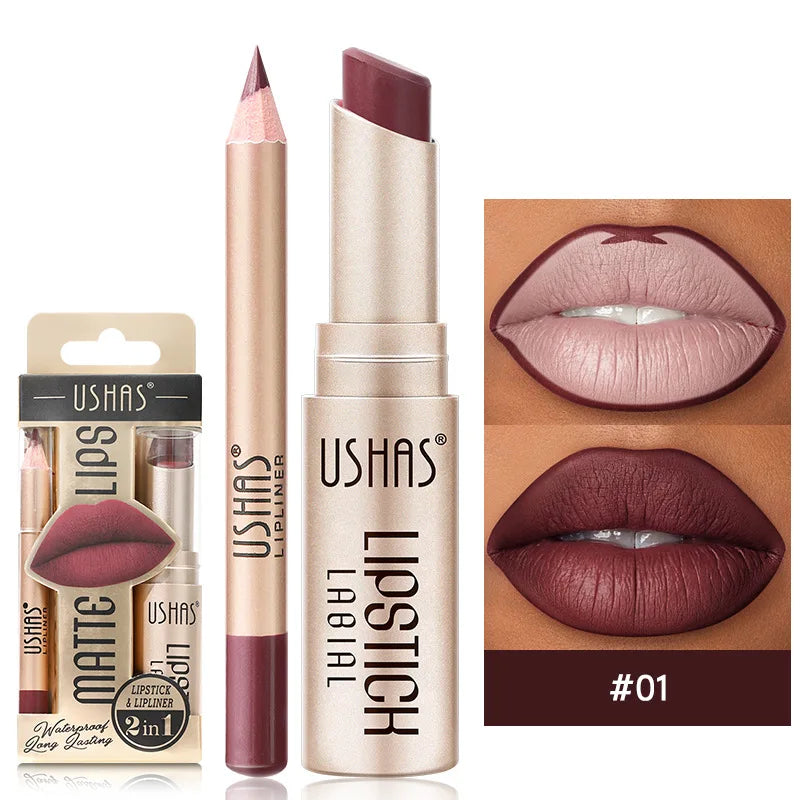 12 Color Matte Lipstick Set Long Lasting Nude Red Lipstick With Lipliner Not Dry Easy Coloring Lip Makeup Kit