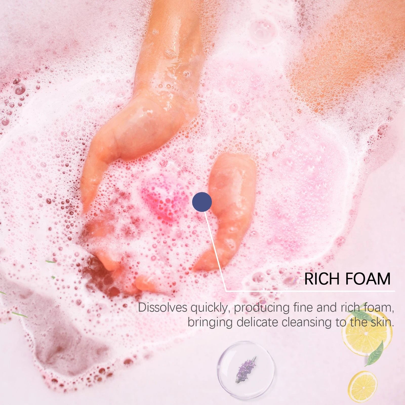 Bubble Bath Bombs Rosemary Lavender Aromatherapy Body Cleaning Exfoliating Relaxation Moisturize Stress Relief Shower Salt Balls