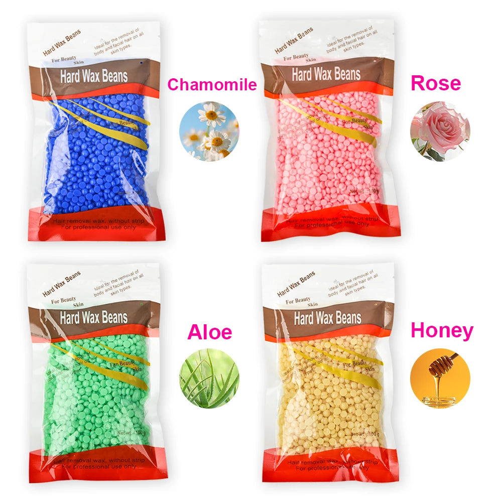 50g /100g/200g Hard Wax Beans Fast Waxing Machine Hot Film Painless for Wax Warmer Waxing Beans for Wax Heater Machine