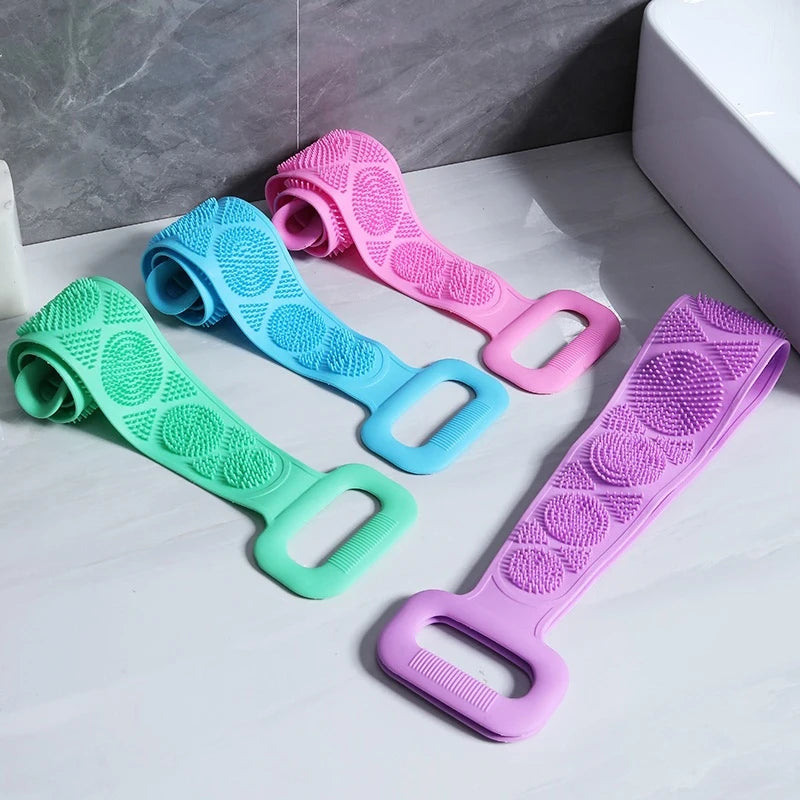 New Silicone Scrubber Back Massage Exfoliating Sponge Bathroom Bath Brush Scrub Shower Brush Body Wash Scrub Removal Bath Spong