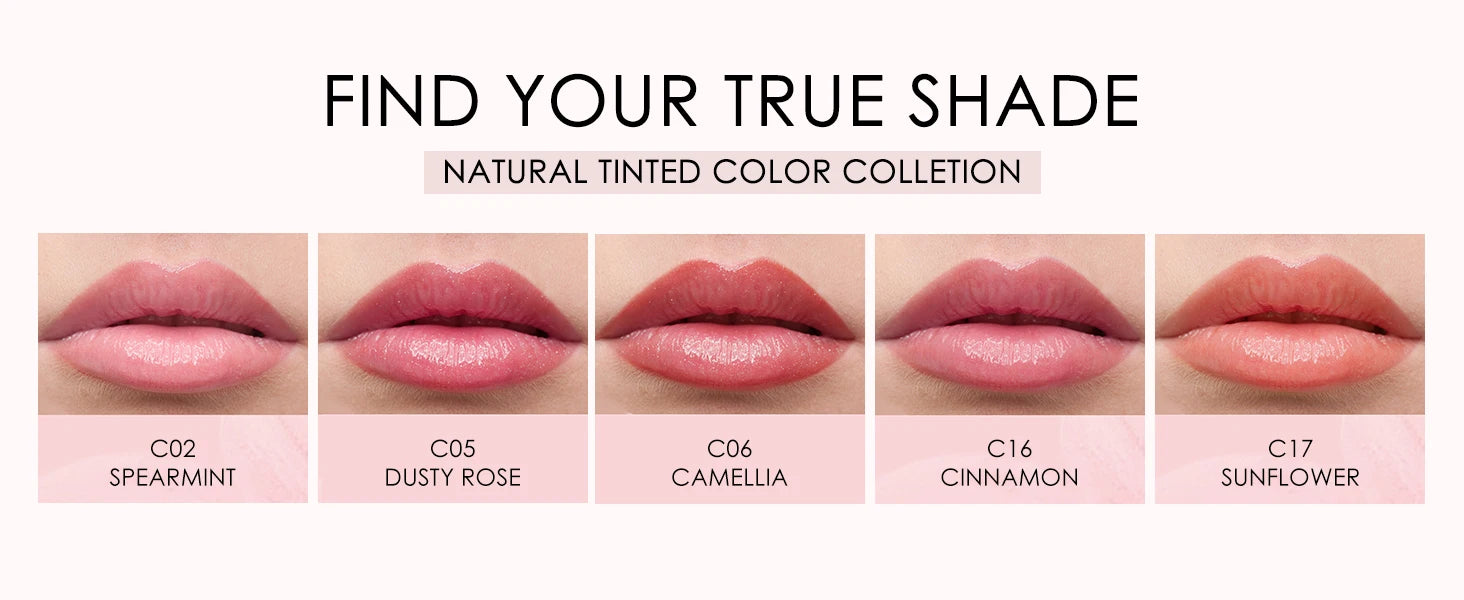 CATKIN Tinted Lip Balm Color Changing Lipstick Ultra Hydrating Natural Lip Moistrurizer with Vitamin E Nourishing For Cracked &