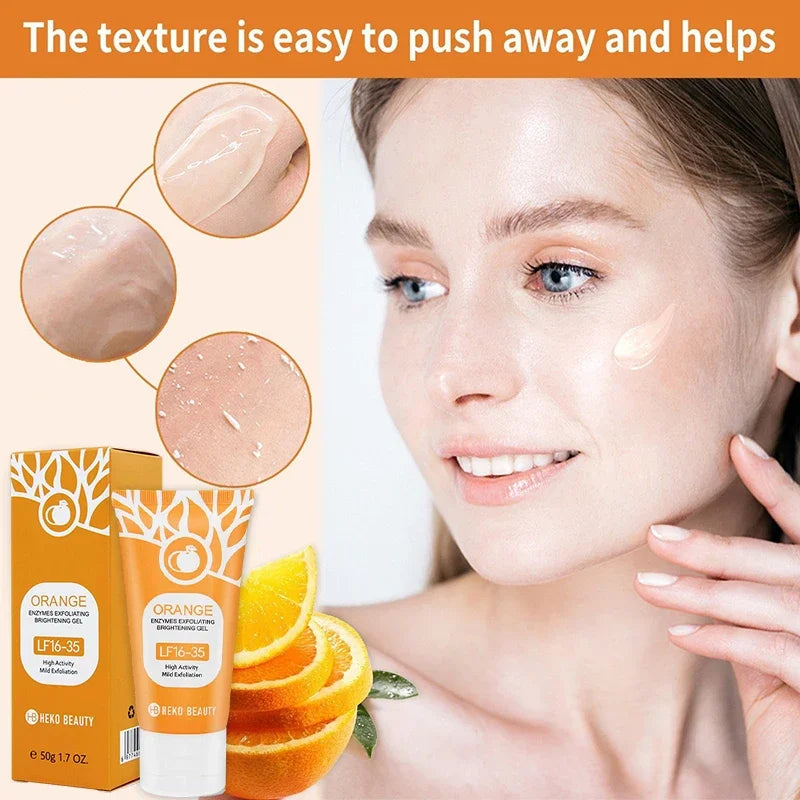 Orange Exfoliating Brightening Gel, Face Body Moisturizing Peeling Scrub, Deep Gentle Cleaning Pores, Remove Blackheads Exfoliat