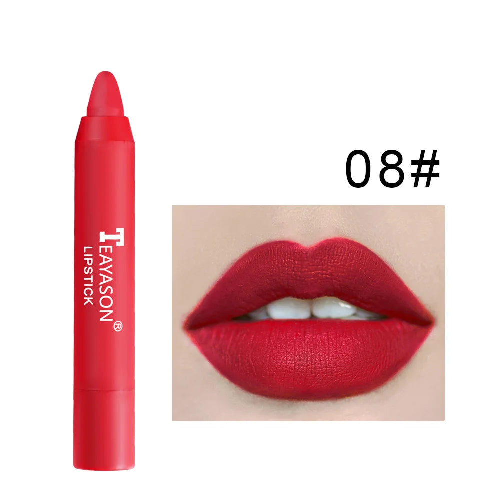 Nude Velvet Matte Lipstick Pen Lasting Waterproof Color Rendering Non-stick Cup Lipstick Pencil Lipliner Women Makeup Lip Stain
