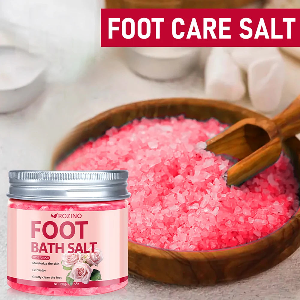 60g Rose Infused Sea Salt Bath Salt Removes Dead Skin Rich In Rose Extract Deep Cleansing Soak Salt for Manicure Pedicure