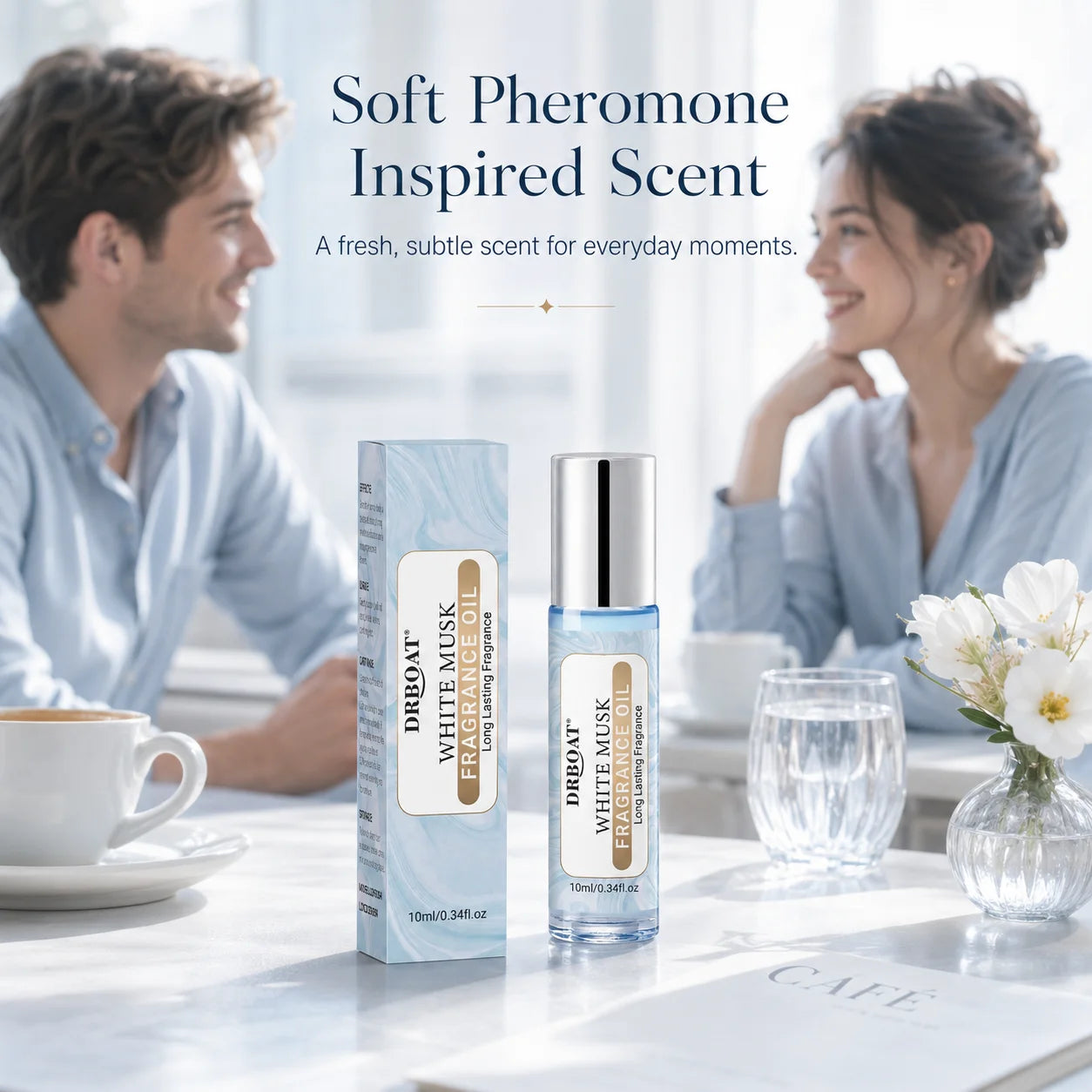 White Musk Pheromone Oil - Subtle Essential Pefume Oil, Original Musk Skin Body Oil for Dating, Lasting Pheromone Perfume Oil, 0