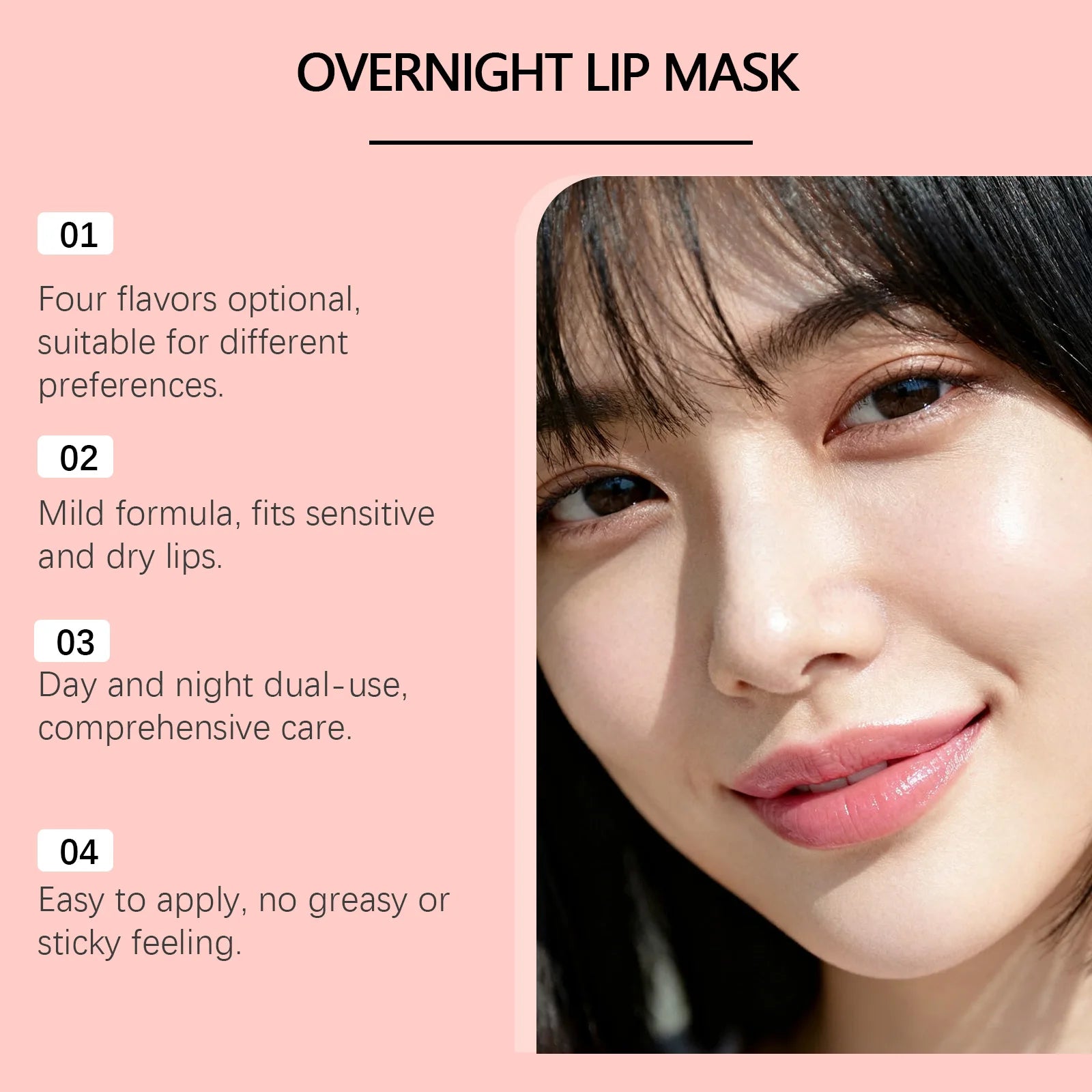 Berry Lip Sleeping Mask Overnight Lip Treatment for Dry Chapped Lips Hydrating Lip Mask with Hyaluronic Acid & Ceramide Deep
