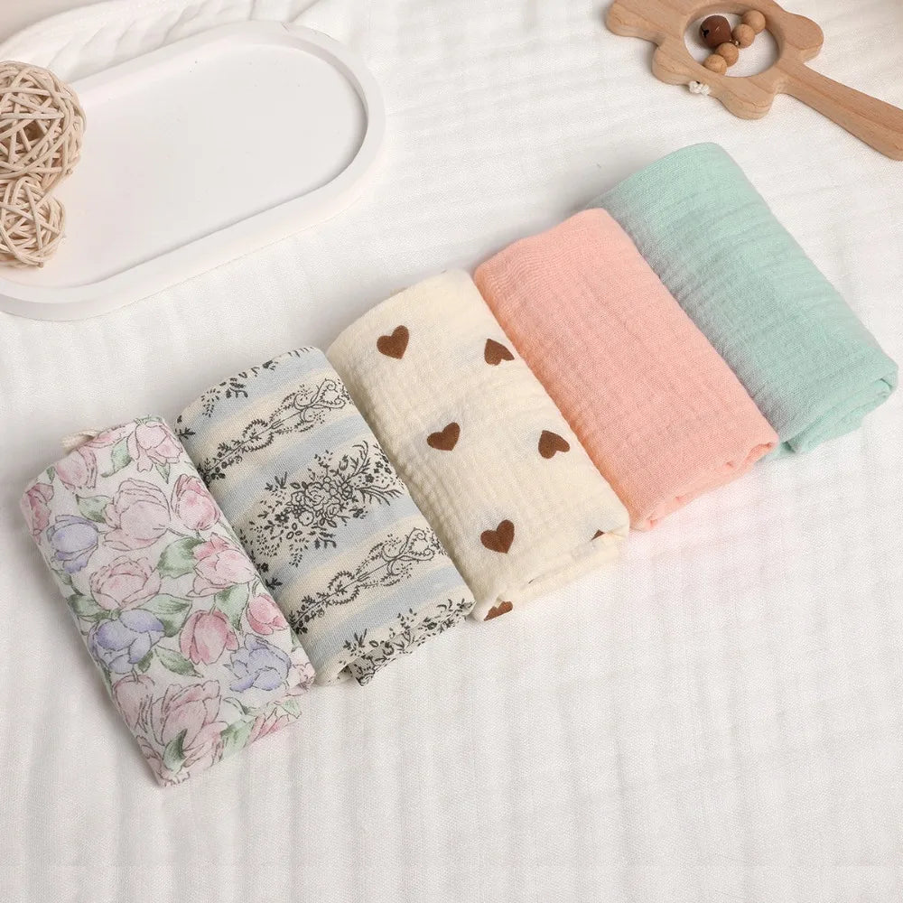Portable High Quality 4-Layer Pure Cotton Cotton Washcloth Absorbent Soft Square Towels Gauze Cotton Towels Newborn Burp Cloth