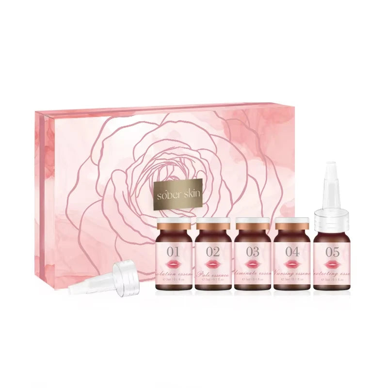 SOBER SKIN Natural Rose Lip Care Rose Scrub Lip Balm Lighten Dark Lip Color Brighten Roma Pink Lip