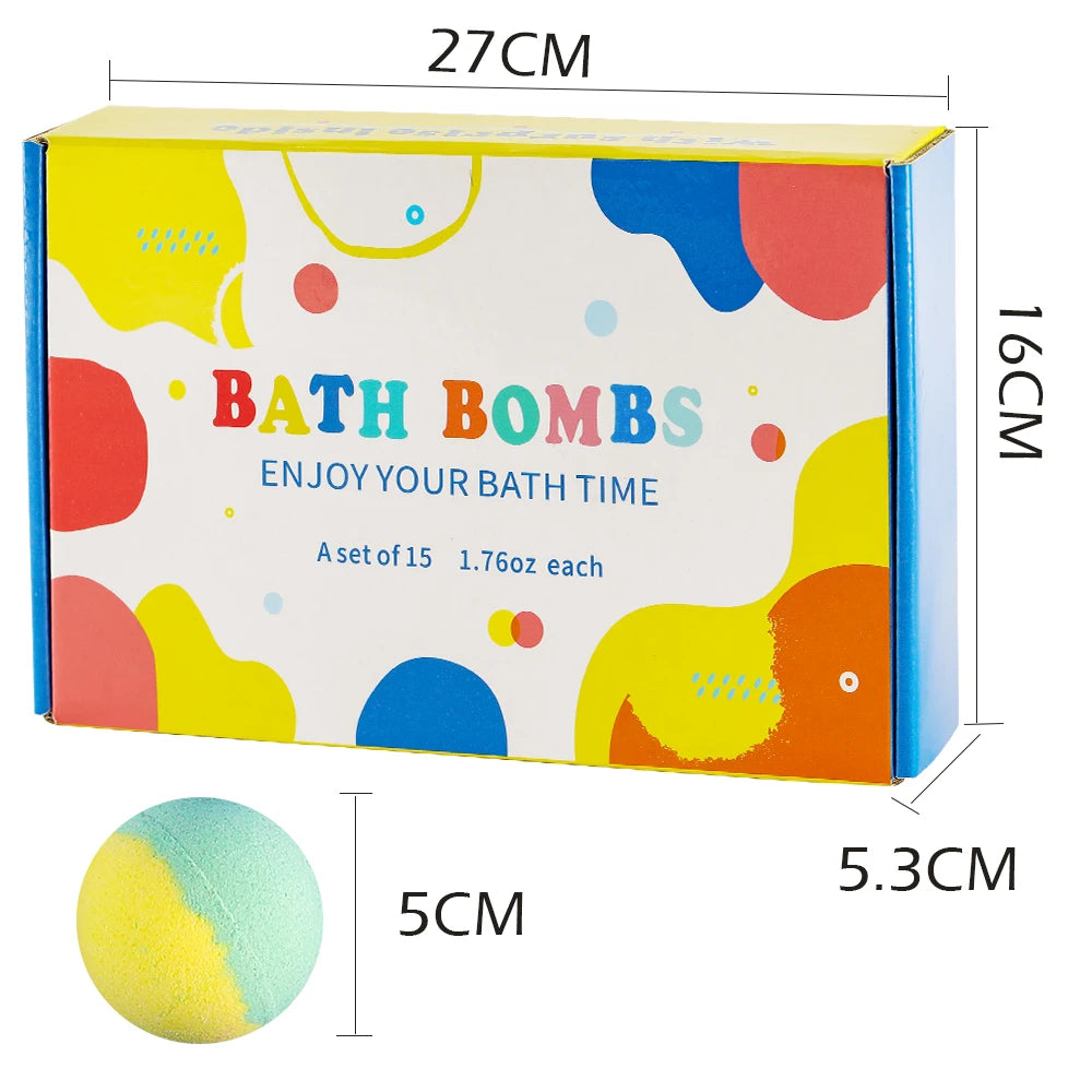 Bath Treats for Kids with Surprise Inside, 15 Pack Kids Bath Treats Gift Set, Natural Organic Kids Bubble Bath Fizzy with Bath T