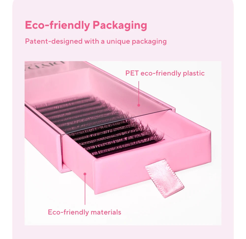 DIYDAY U-shaped YY Eyelash Extension Premium PBT Double Layer U Sahpe YY Lashes Ultra Soft Featherlight False Mink Eyelashes