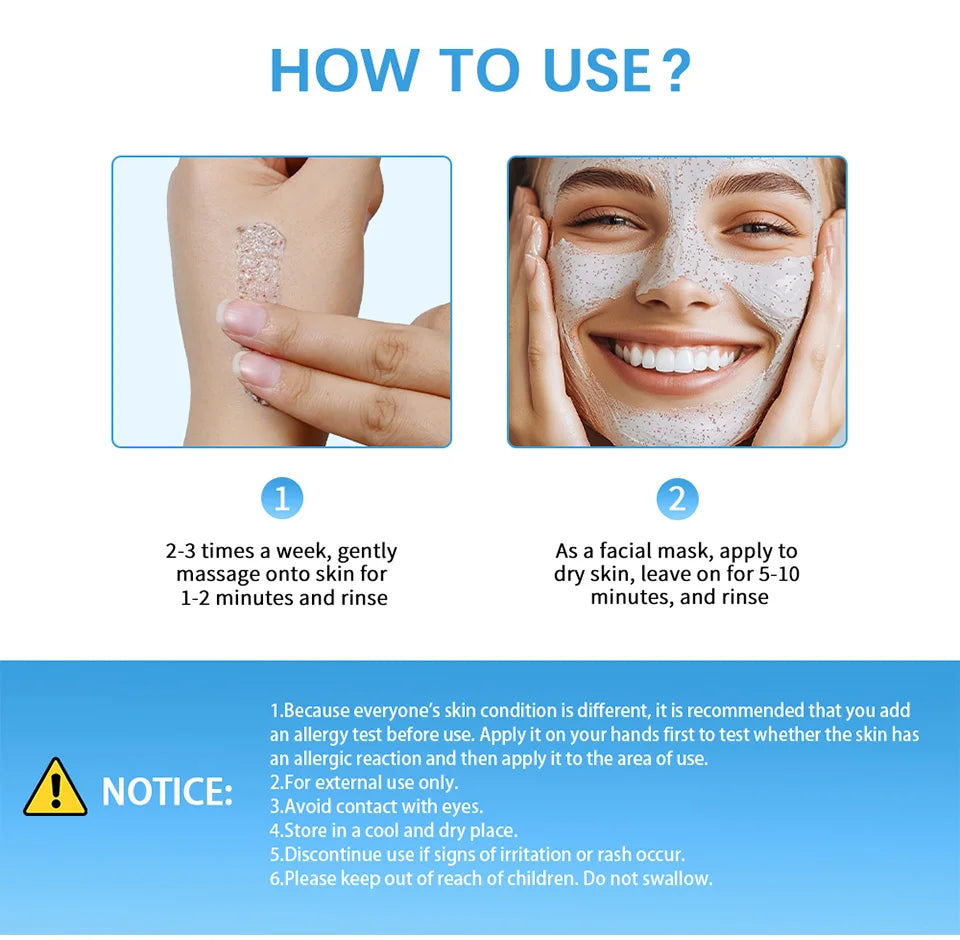 Facial Scrub & Face Exfoliator Mask Skin CareMoisturizing brightening Nourishing Cleansing Honey Walnut Facial Exfoliants Mask