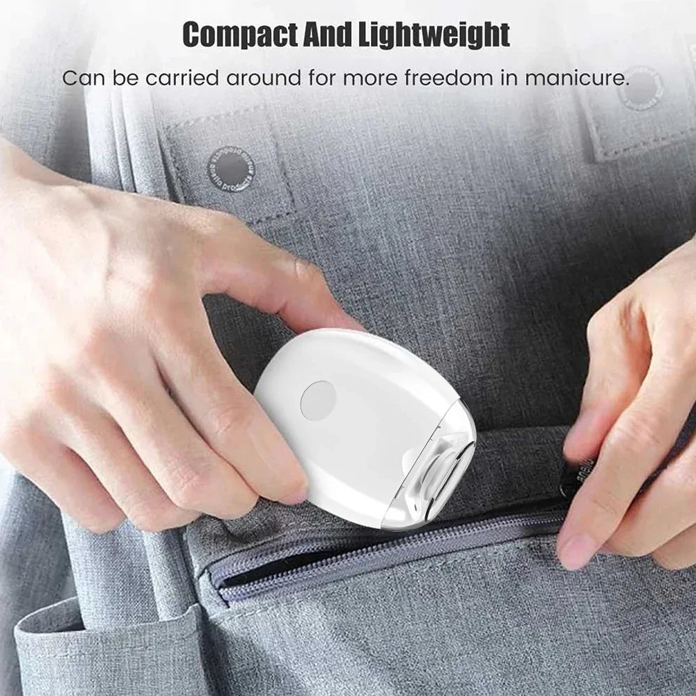 Portable 2 In 1 Electric Nail Grinder With LED Light Mini Manicure Nail File Tool Household Nail Care Supplies For Baby Adult