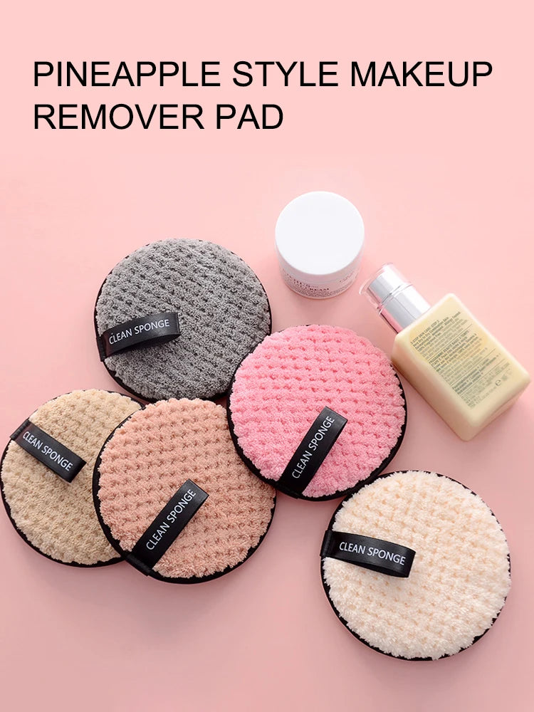 4PCS Makeup Remover Microfiber Cotton Pad Cosmetics Washable Makeup Towel Cleaning Sponge Skin Care Tool Washcloth