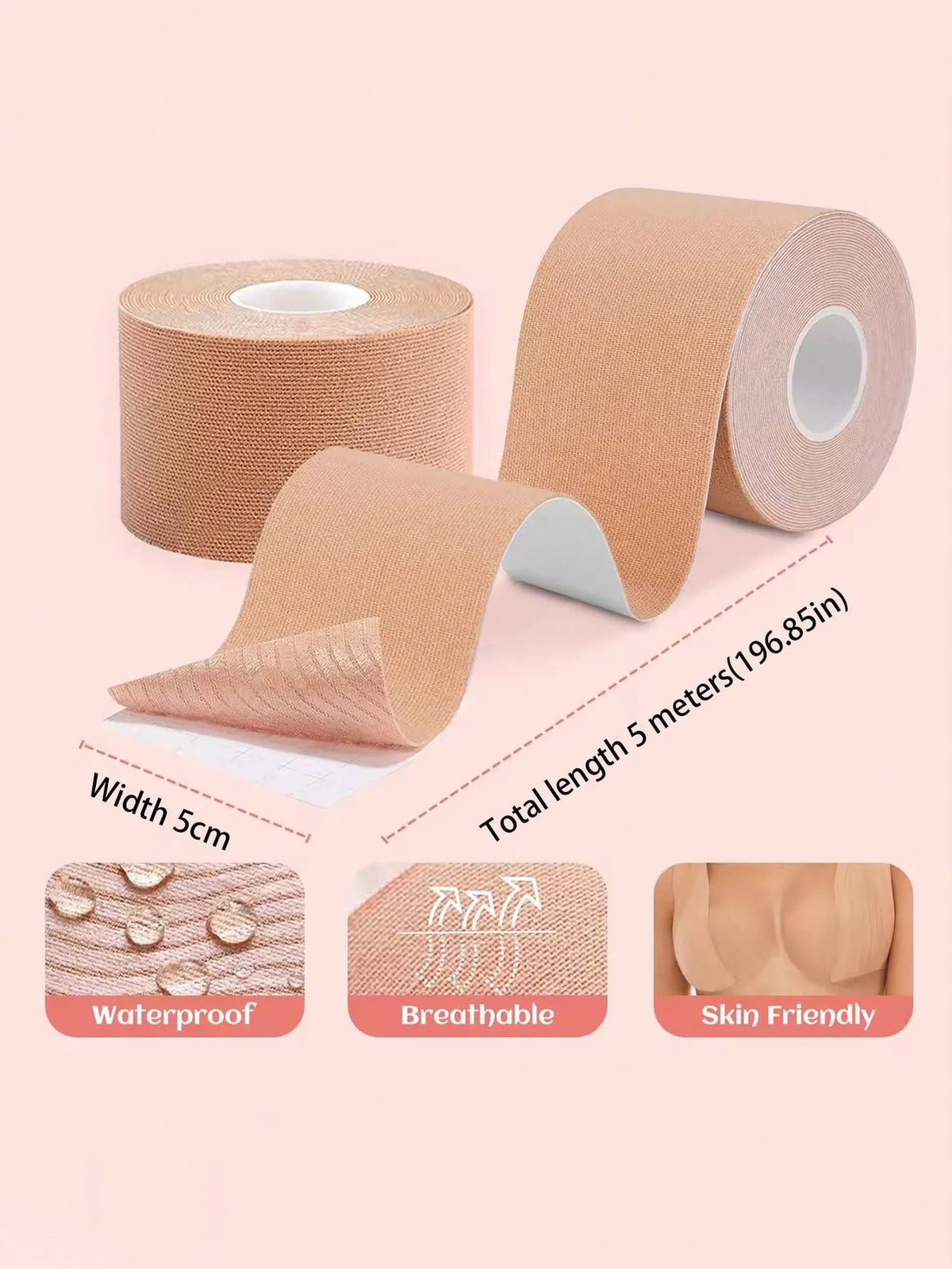 -Bandage,Elastic Fabric, Drooping Suspender, Lifting Chest Patch, Gathering Tape, Self-Adhesive Sports Thin Large Chest Nipple P