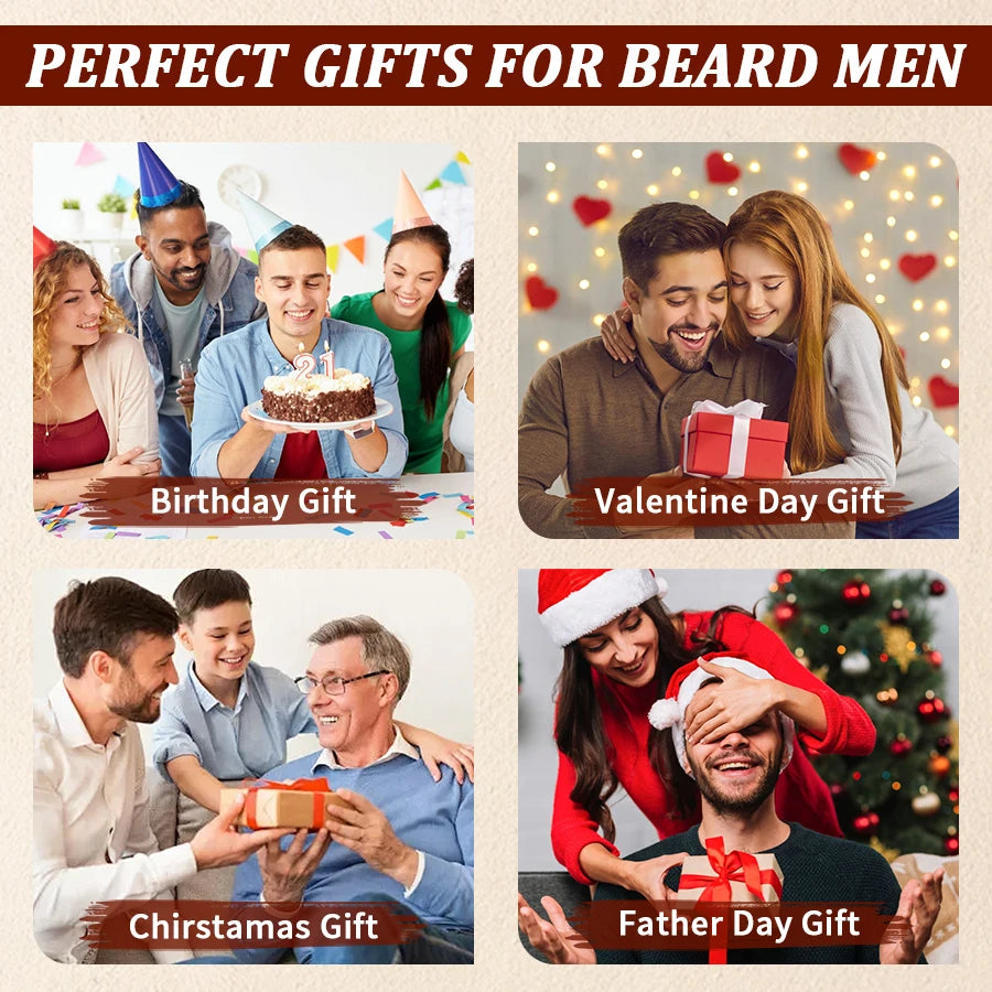 GOIPLE Beard Growth Care Kit Moustache Shampoo Conditioning Oil Deep Clean Wash Moisturizing Whiskers Balm Smoothing Products