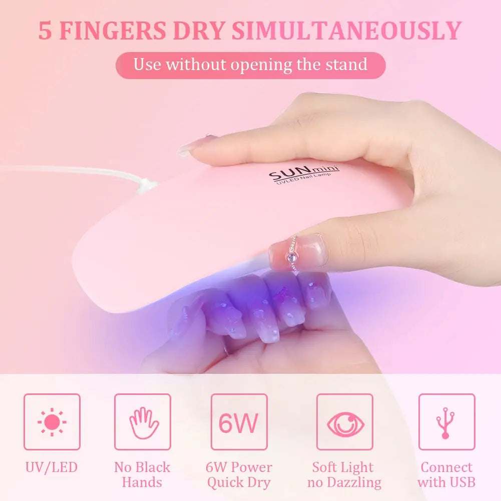 Professional Nail Lamp UV Light LED Gel Polish Cured Nail Dryer Machine Portable USB UV Home Nails Dry Tool Lamp Gel Varnish
