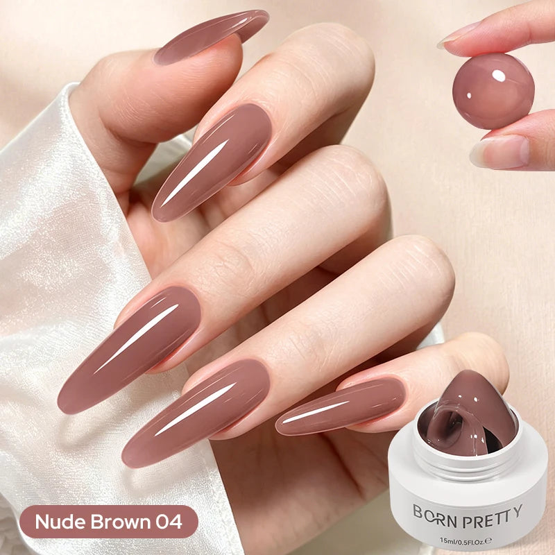 BORN PRETTY 15ml Clear Non Stick Hand Extension Gel 3D Shaping Sculpting Carving Nail Art Solid Hard Gel for Fake Nail