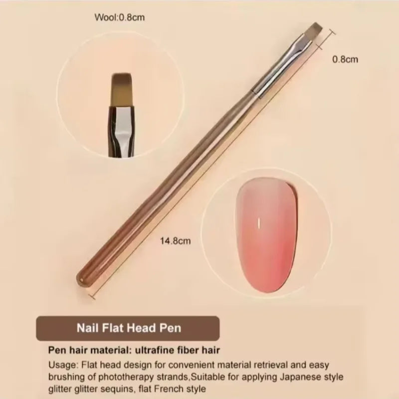 9PCS UV Gel Nail Brush Liner DIY Painting Pen Manicure Acrylic Drawing Brush for Nail Art Design Nails Tip Display Painting Tool