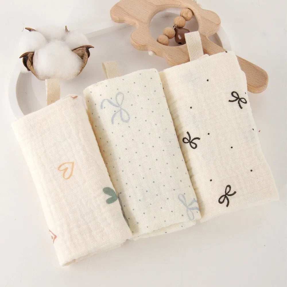 Portable High Quality 4-Layer Pure Cotton Cotton Washcloth Absorbent Soft Square Towels Gauze Cotton Towels Newborn Burp Cloth