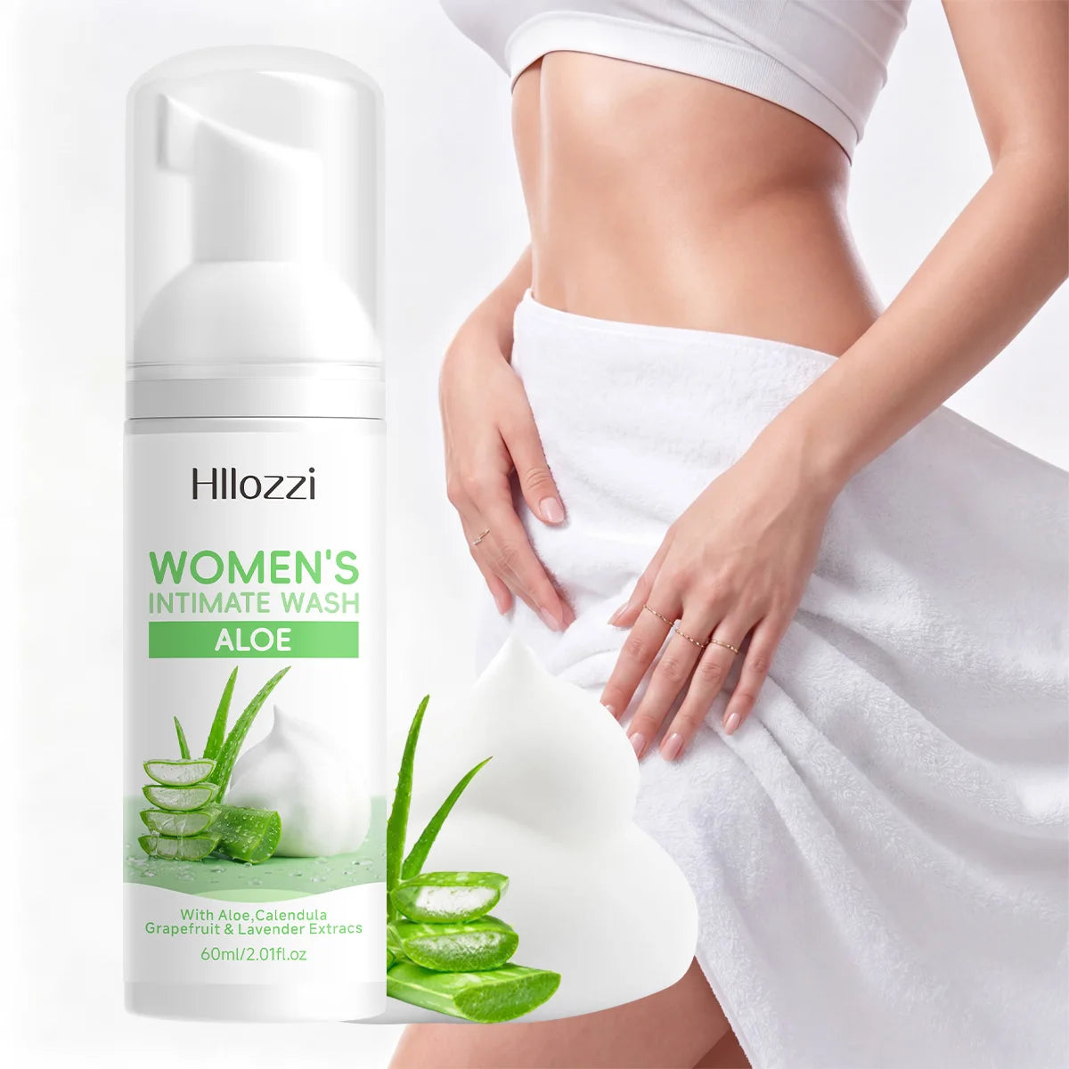 WOMEN'S INTIMATE WASH ALOE, Long-lasting freshness in womens body wash, rich lather, gentle on skin, controls odor cleanses skin
