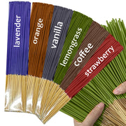 6 sets of approximately 126 high-quality aroma diffuser sticks - including lemongrass, lavender, vanilla, orange, strawberry, and coffee, suitable for purification, yoga meditation, and home use - a perfect gift with long-las