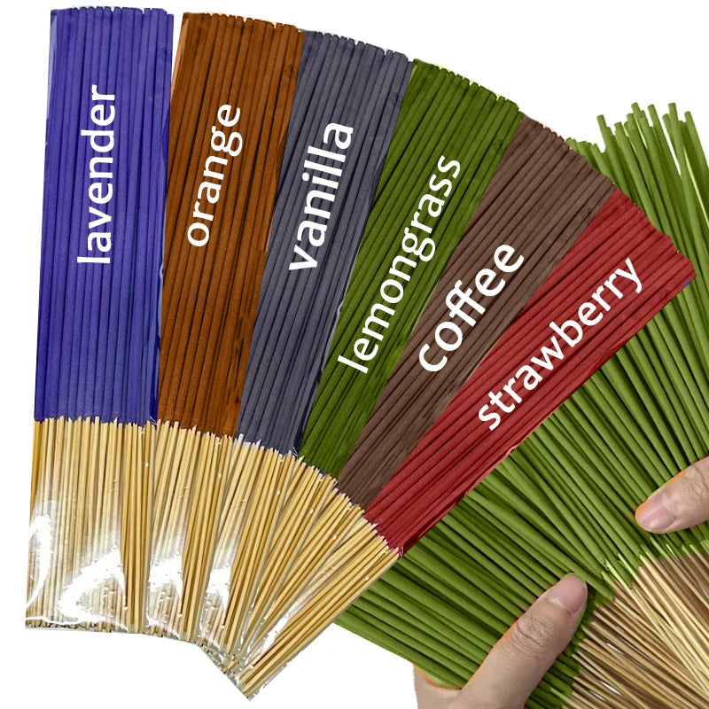 6 sets of approximately 126 high-quality aroma diffuser sticks - including lemongrass, lavender, vanilla, orange, strawberry, and coffee, suitable for purification, yoga meditation, and home use - a perfect gift with long-las