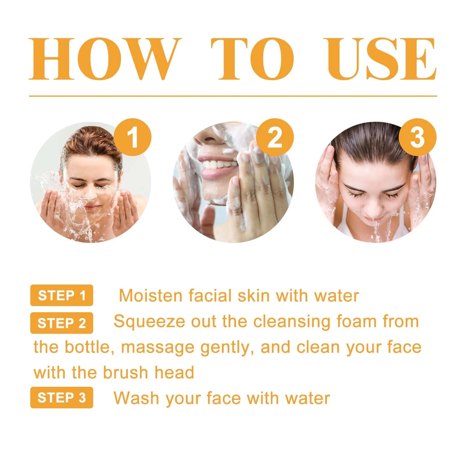 HOYGI Turmeric Cleanser Foam Deep Cleansing Blackheads Removal Moisturizing Shrink Pores Oil Control Skin Purifying Care 100ml