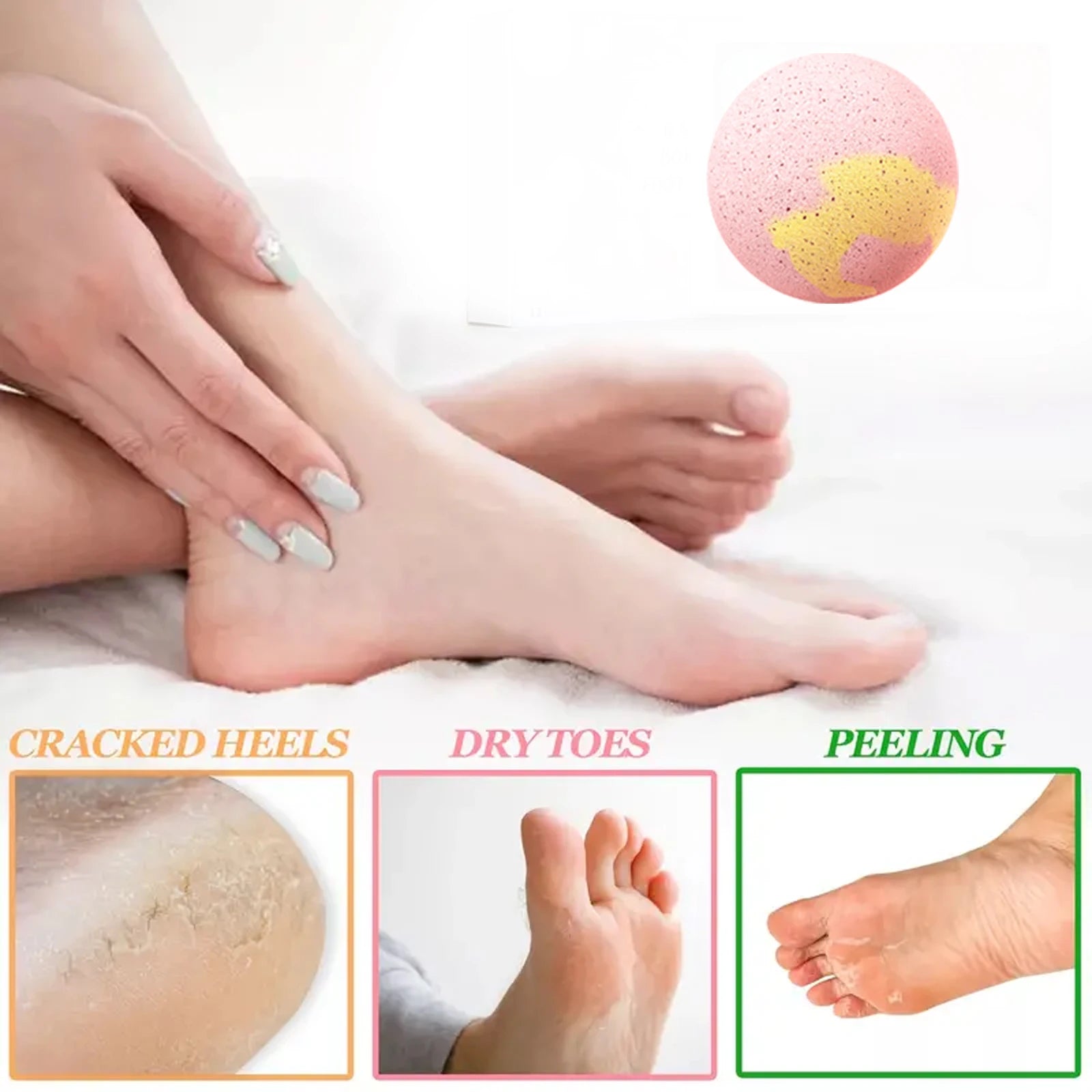 Rose Foot Bath Ball Nourishing Foot Soak Effervescent Tablet Deep Cleaning Exfoliate Feet Skin Relaxing Care Spa Soothe Fatigued