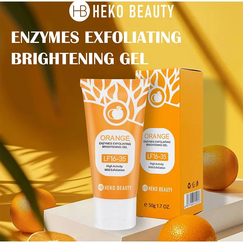 Orange Exfoliating Brightening Gel, Face Body Moisturizing Peeling Scrub, Deep Gentle Cleaning Pores, Remove Blackheads Exfoliat