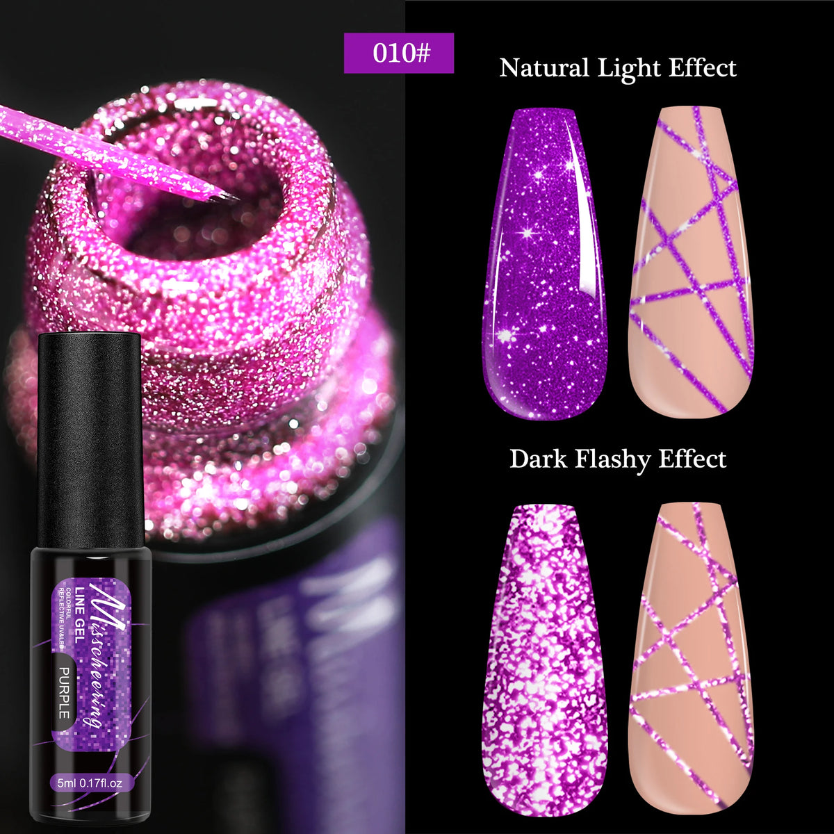 5ml Fluorescent Diamond Line Gel Shiny Painted Gel Nail Polish Semi-Permanent UV Gel Polish Varnish DIY Nail Art Design Salon
