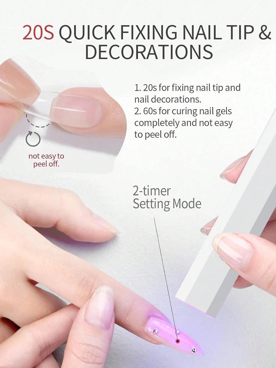 LINMANDA Minicure Handheld UV Light for Gel Nails Portable UV Nail Lamp Rechargeable LED Nail Lamp for Nails Art Desk Stand