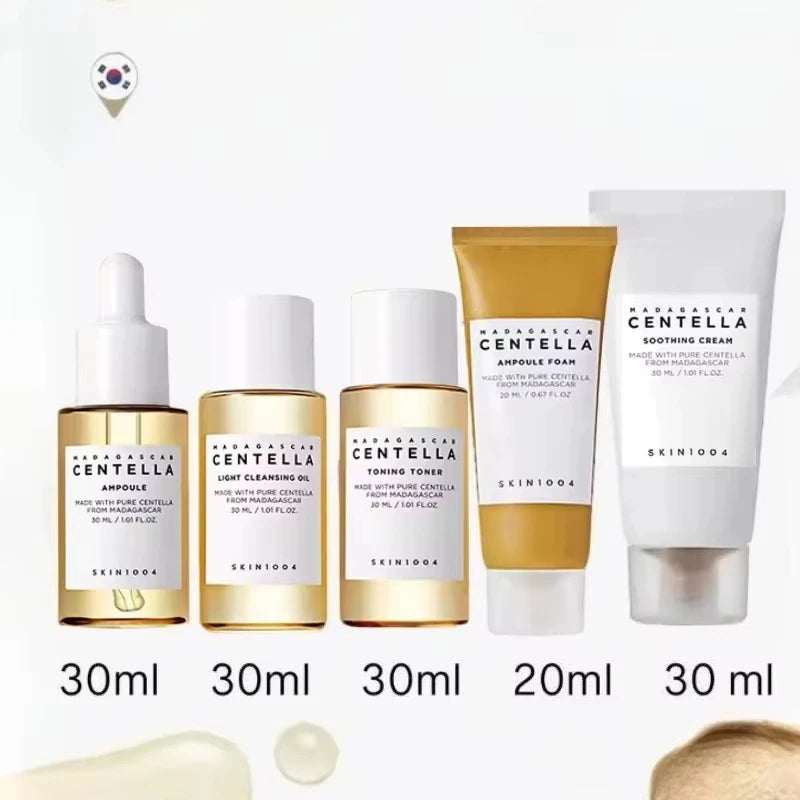 5Pcs SKIN1004 Madagascar Centella Travel Kit Set Cleansing Oil Toner Ampoule Cream Sun Cream Cica Soothing Calm Korea Skin Care