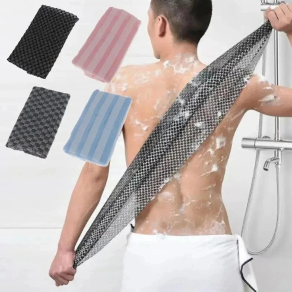 1Pcs Double Sided Long Nylon Exfoliating Back Scrub Towel Japanese Painless Body Mud Rub Strip Shower Bathroom Accessories