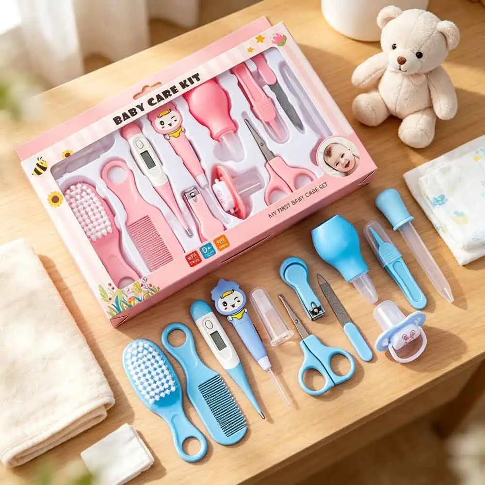 12 Piece Baby Care Set, Baby Medication Care Set, Baby Comb, Brush, Nail Clipper Set, Food Grade Safe, Non-toxic, Easy to Clean