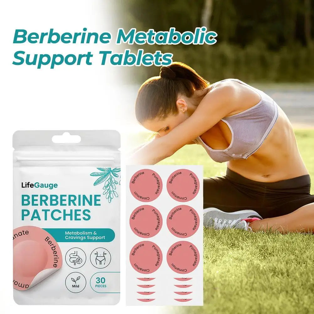 Berberine Transdermal Patches, Natural Metabolism & Cravings Support Patch, Gentle Nourishing Body Care Sticker for Daily Use