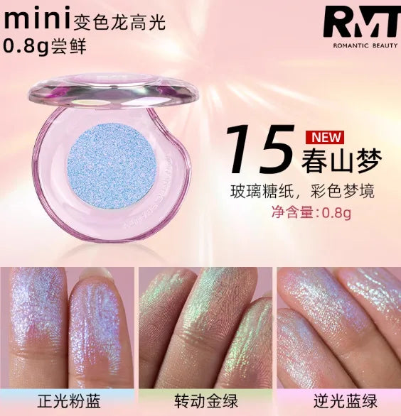 RMT High Gloss Chameleon Highlight Matte Purple Fine Powder Cream Blusher Shiny Face Brightening Integrated Plate ROMATIC Makeup