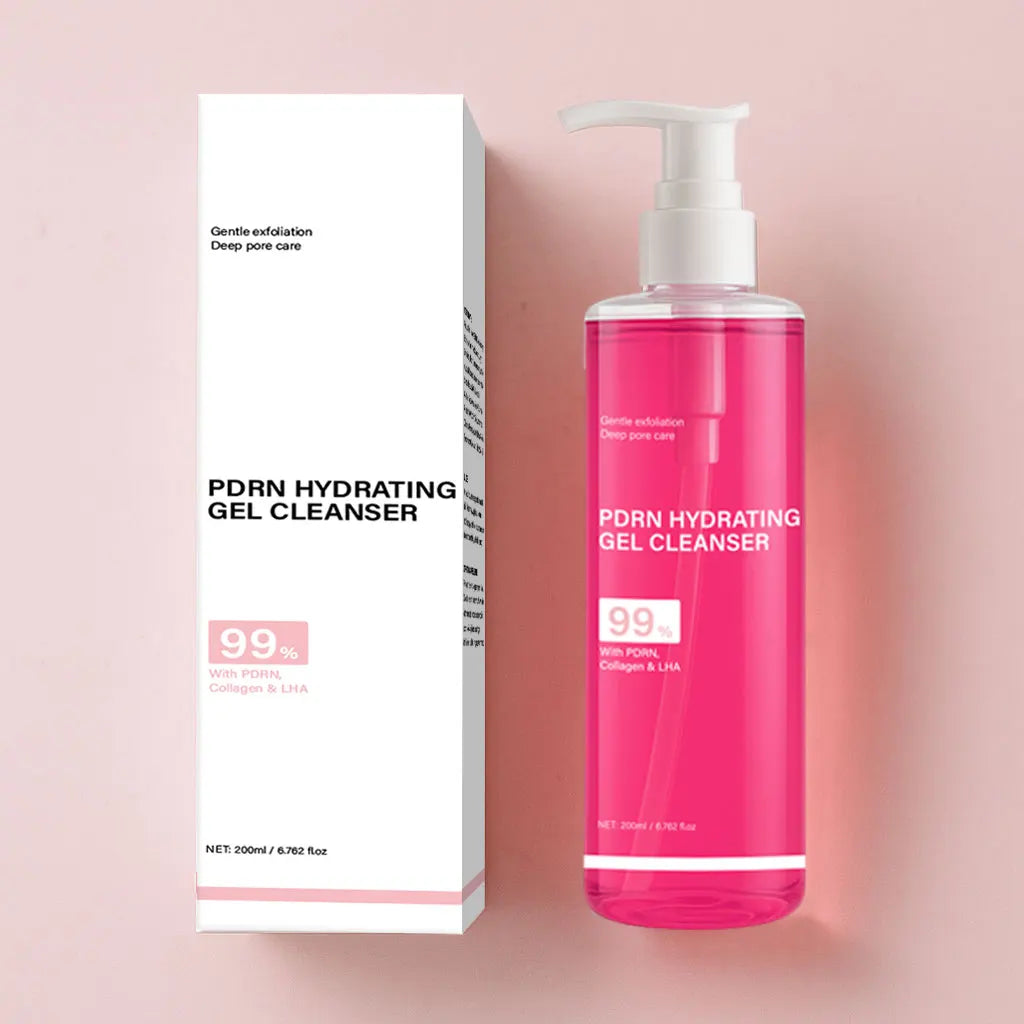 PDRN Hydrating Gel Cleanser, Salmon Pink Foam Cleansing Gel with PDRN & Collagen,Deep Cleansing,Gentle and Non-irritating, 200ml