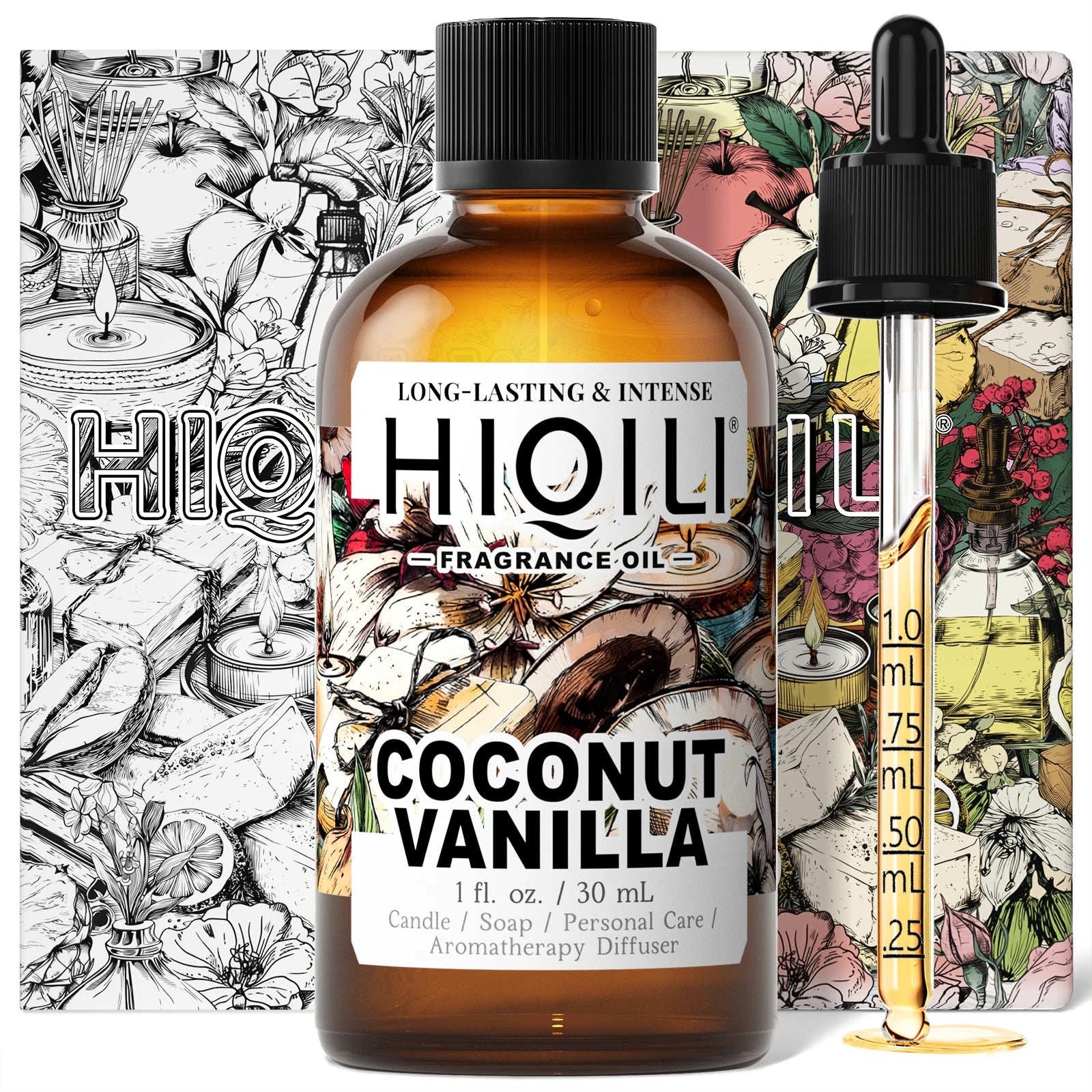 HIQILI New 30ml Perfume Oil Series, Vanilla/Lavender/Rose/Sandalwood 100% Natural Extract Perfume Oil, For Home Use, Humidifier