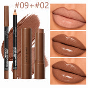 2pcs/Set Lip Liner&Moisturizing Lipstick-Precise Definition&Hydrating Color-Waterproof Long-Lasting Smudge-Proof-Natural