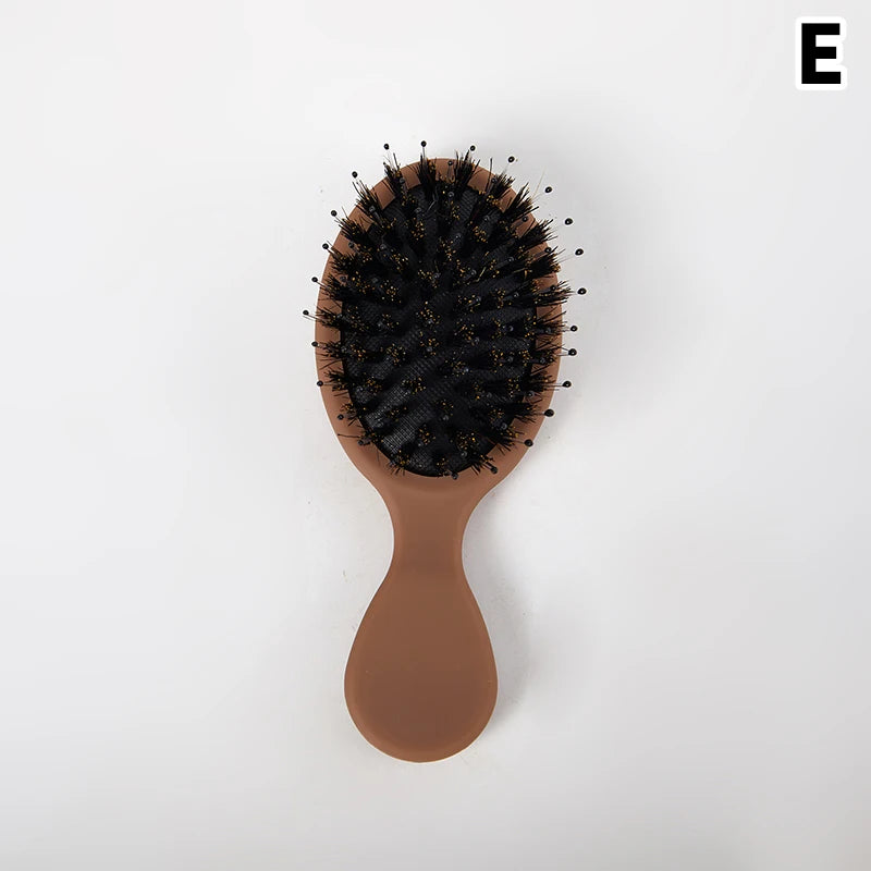 [Y]1PC Oval Boar Bristle & Nylon Hair Comb Mini Anti-static Hair Scalp Massage Comb Hairbrush Salon Hair Care Brush Styling Tool