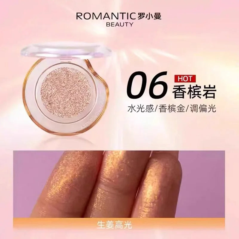 RMT High Gloss Chameleon Highlight Matte Purple Fine Powder Cream Blusher Shiny Face Brightening Integrated Plate ROMATIC Makeup